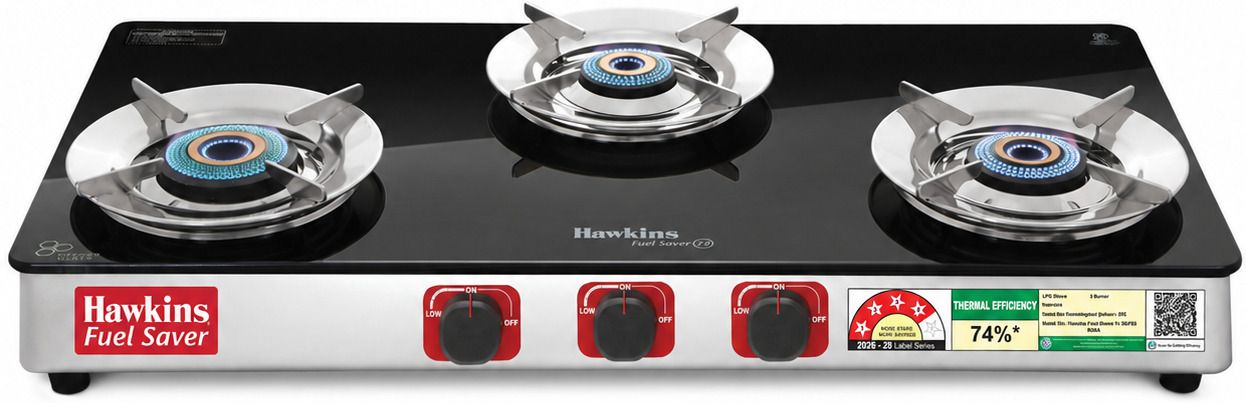 hawkins Fuel Saver 3 Burner Gas Stove (GSFS3) Stainless Steel, Glass Manual Gas Stove-picture-35