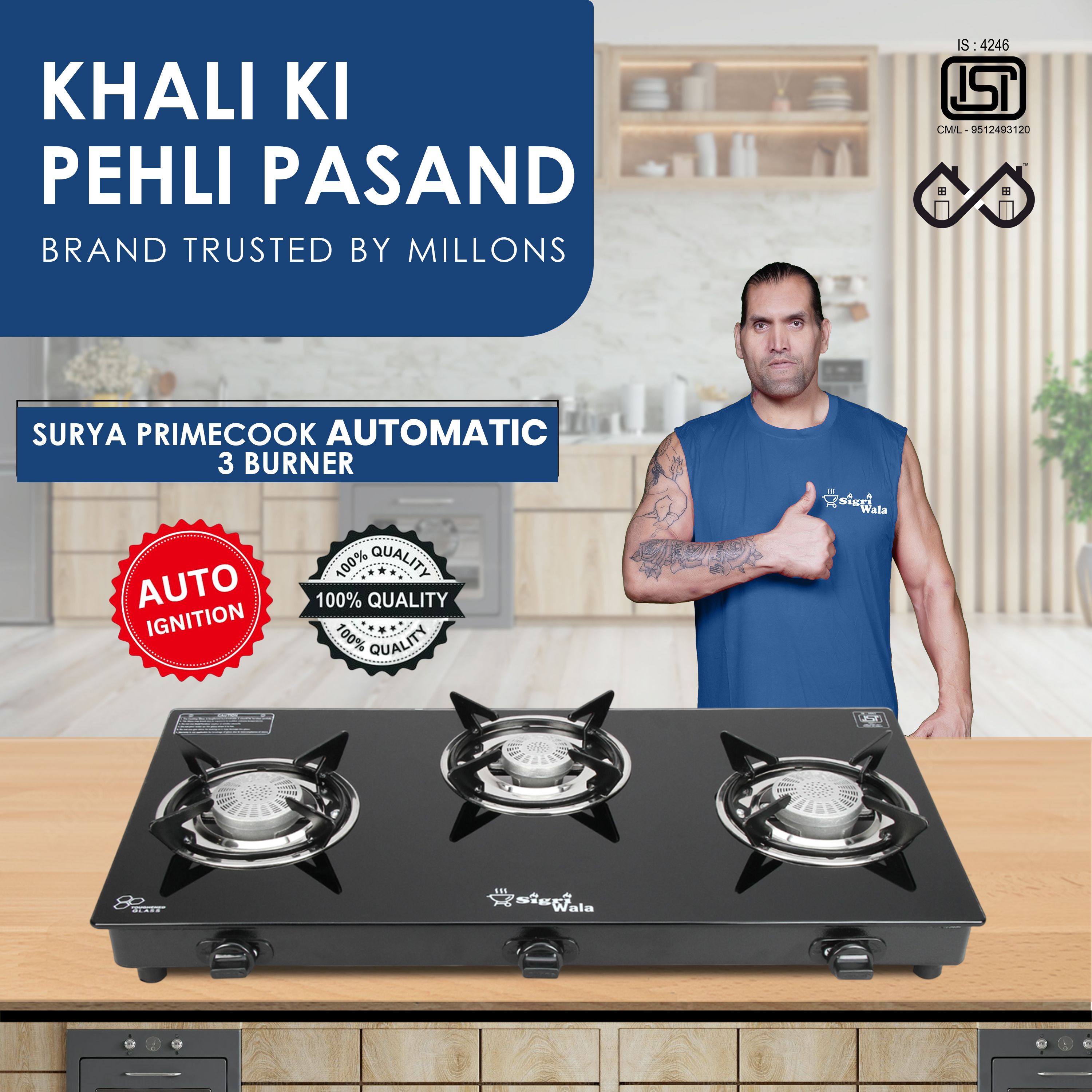 Surya Primecook Automatic Trio Glass Automatic Gas Stove-image-13