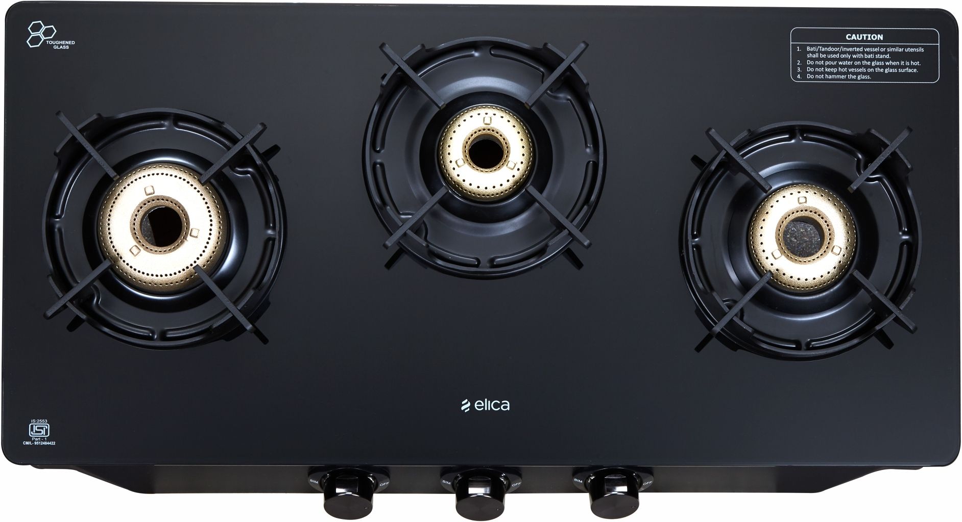 CREST 370 J NERO Glass Manual Gas Stove-image-21