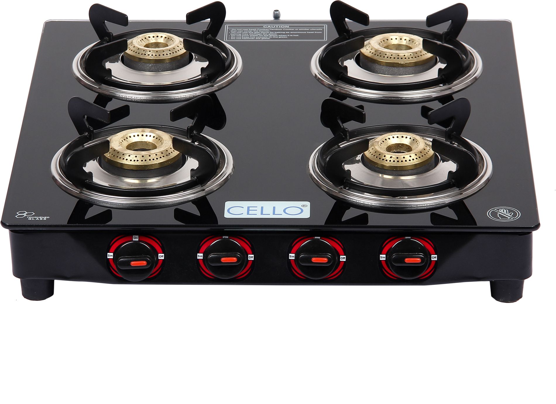 Regal 4 Burner Black Gas Cooktop,Toughened Glass, ISI Certified, 1 Year Warranty Glass Manual Gas Stove-image-33