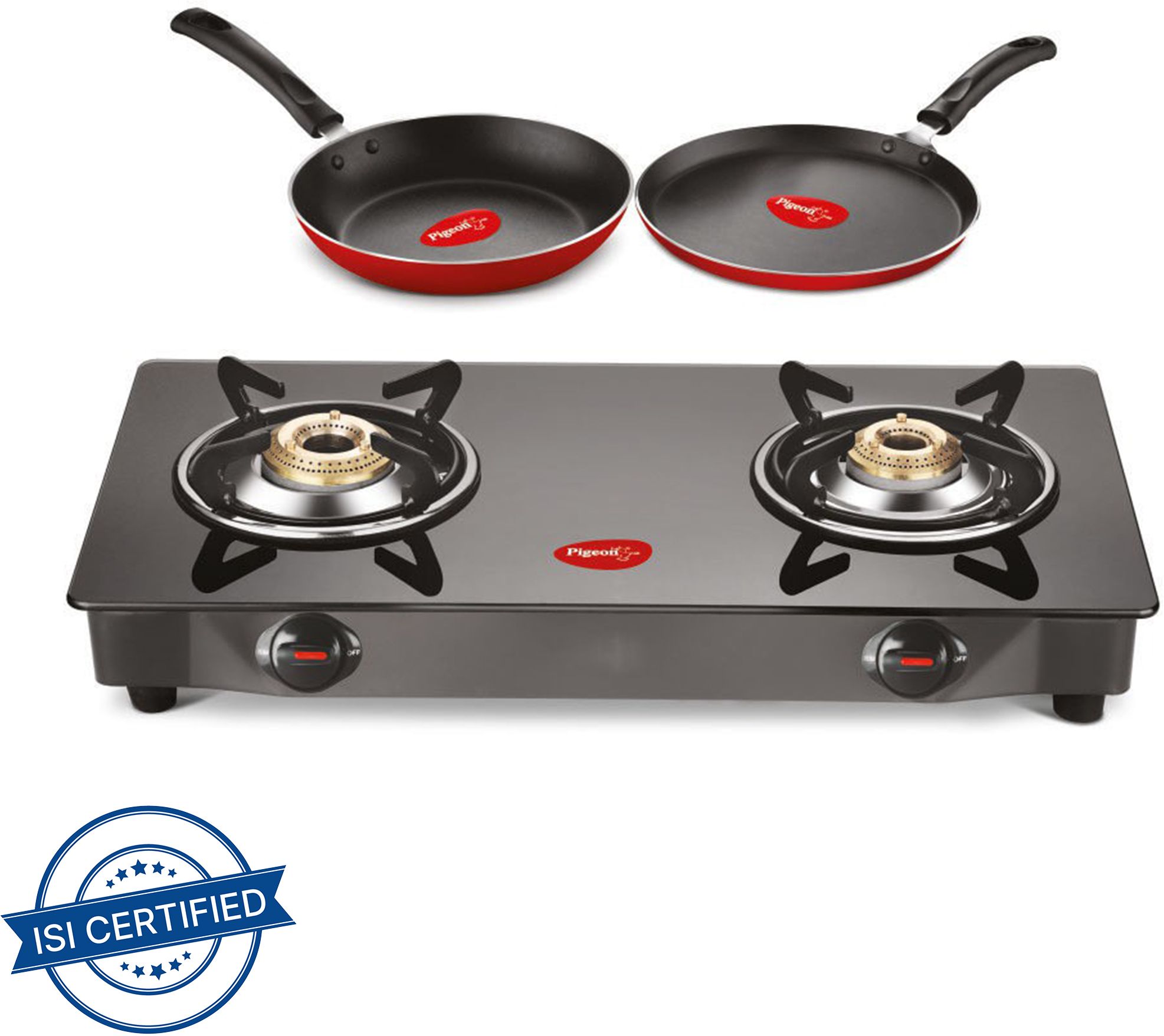 Combo - Brunet Cooktop + Flat tawa 250 + Fry Pan 240 Glass Manual Gas Stove-image-28