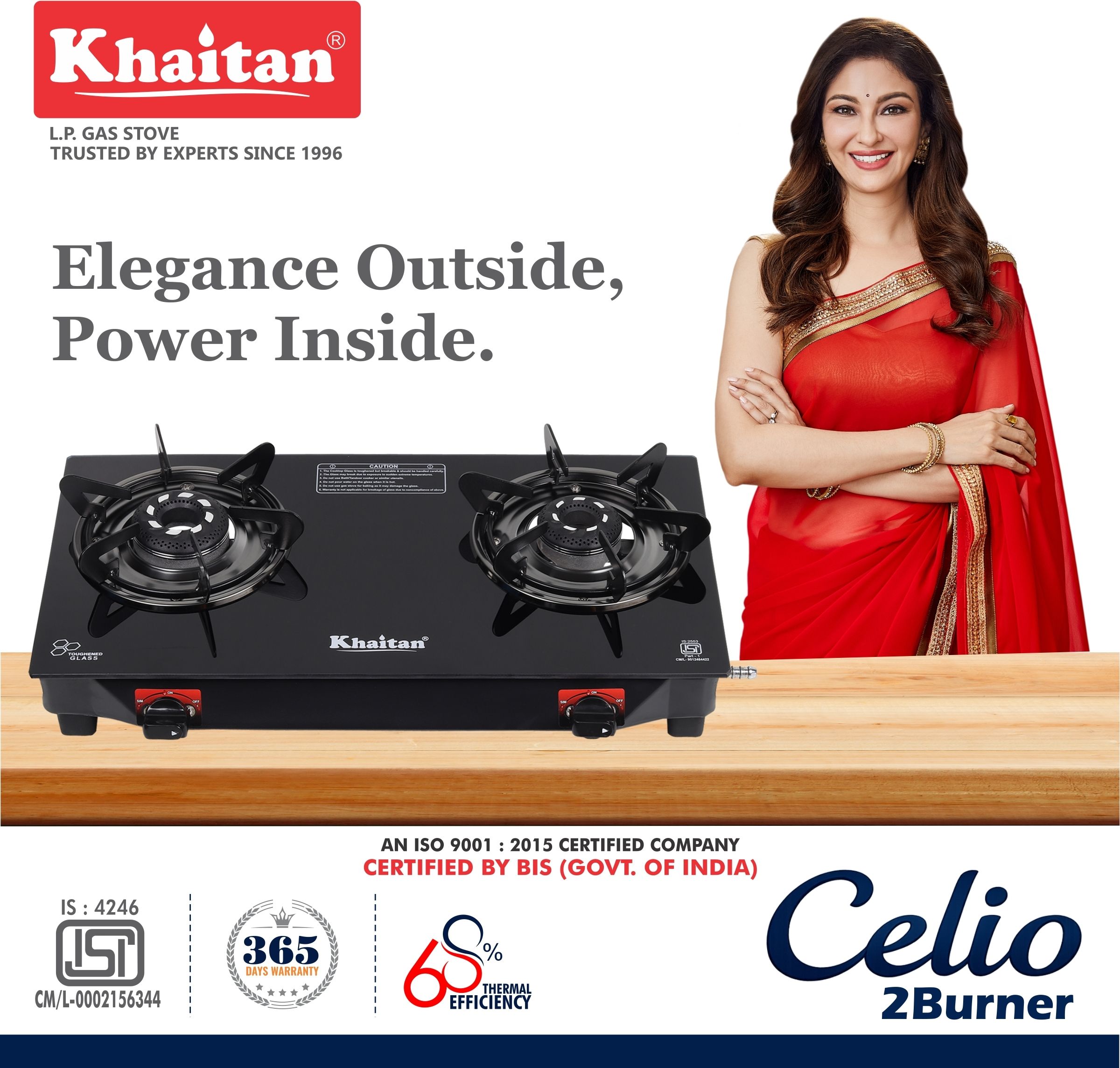 Celio 2 Burner Black Toughened Glass Manual Gas Stove-image-20