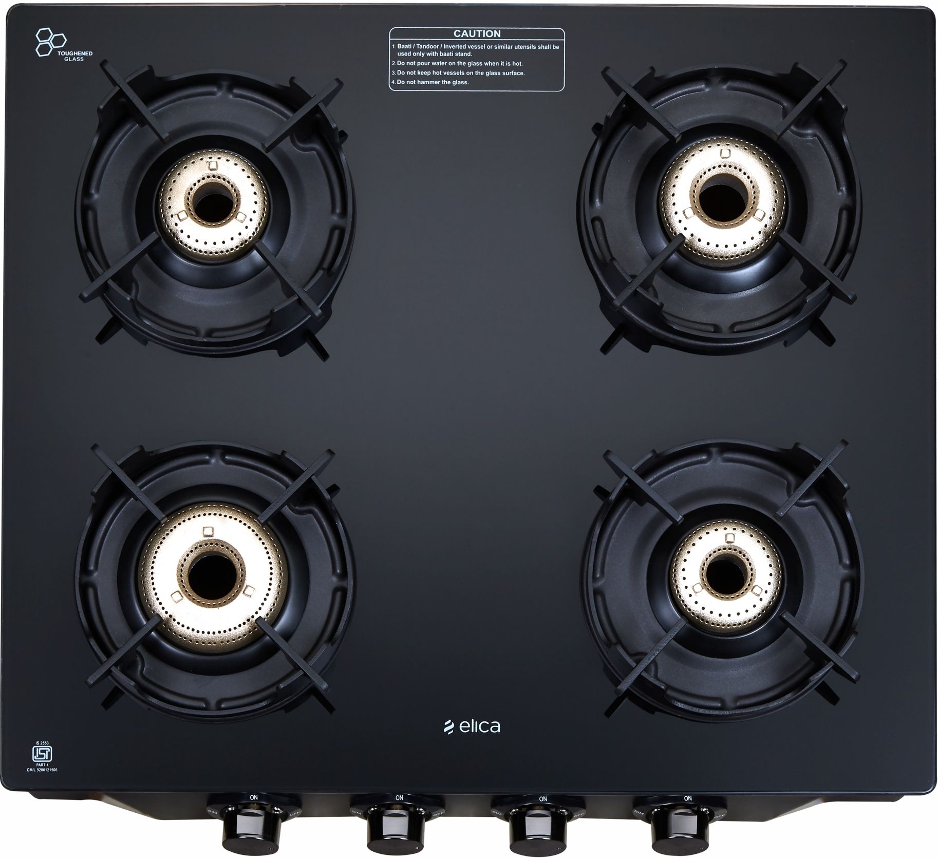 elica CREST 460 J NERO Glass Manual Gas Stove-picture-8