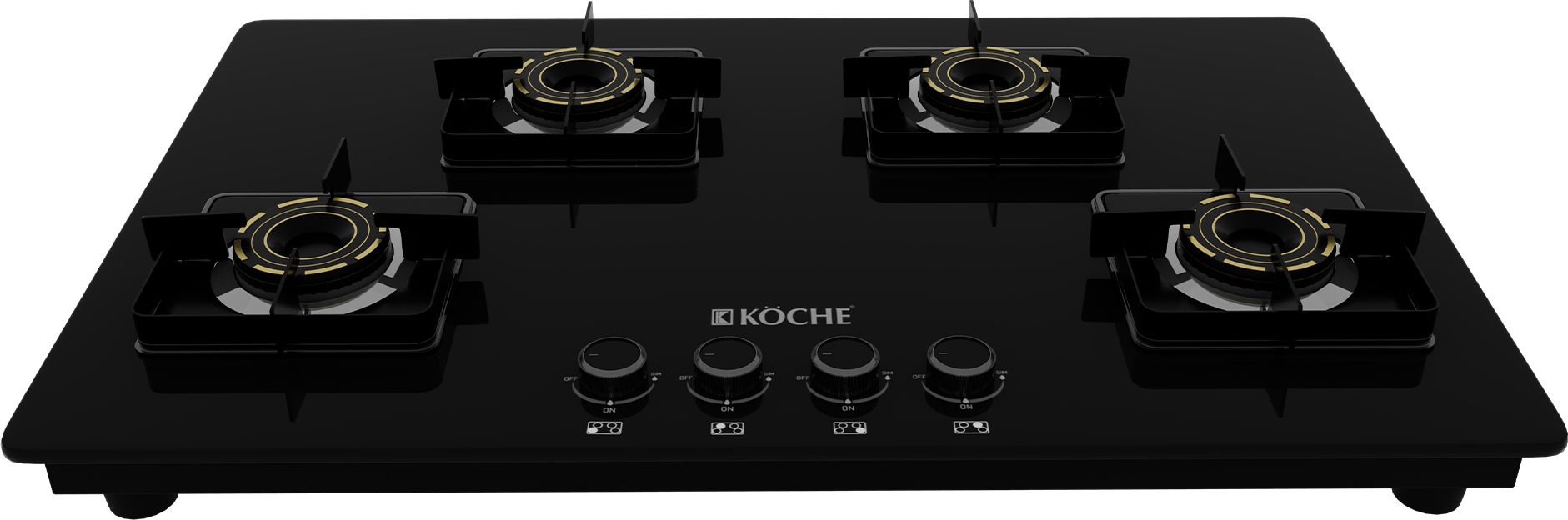 Ivan 4B Auto Ignition Gas Hobtop | High power Brass Burners | 7 Yrs Warranty Glass Automatic Gas Stove-image-42