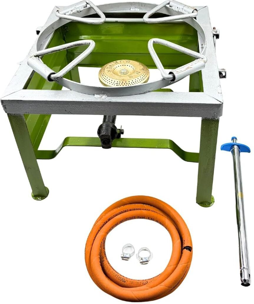 Square Chulha Round Ring Canteen Bhatti Commercial Large-14Lx14Wx10.5H Iron Manual Gas Stove-image-14