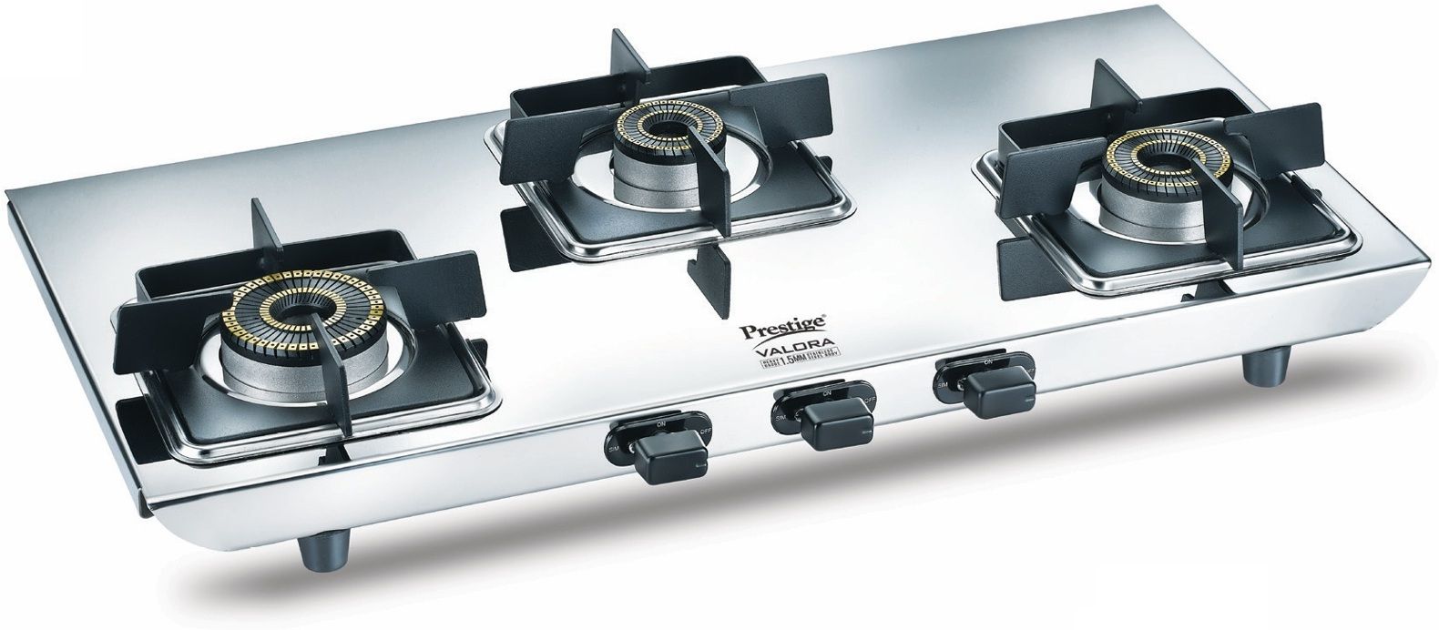 Valora 03B Wind Guard Pan Support|360° Revolving Nozzle|Removable Spill Tray Stainless Steel Manual Gas Stove-image-2