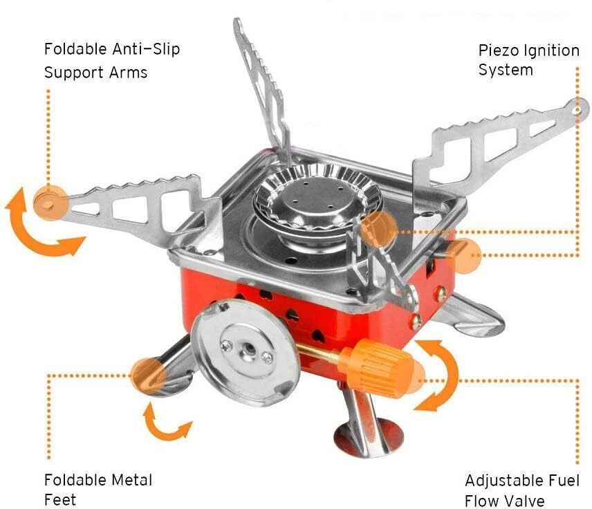 Portable Mini Gas Stove/Butane Gas Burner for Camping AZX42 Stainless Steel Manual Gas Stove-image-30