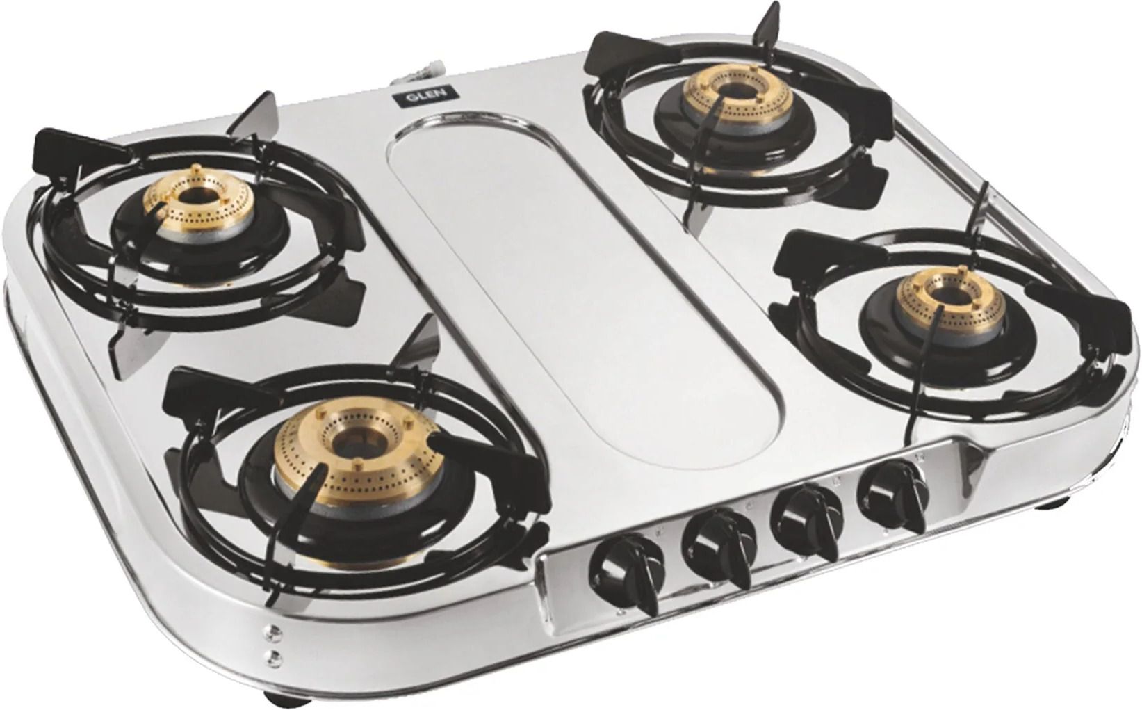 4 Burner Stainless Steel Gas Stove Extra Wide 1 High Flame 3 Brass Burner Stainless Steel Manual Gas Stove-image-10