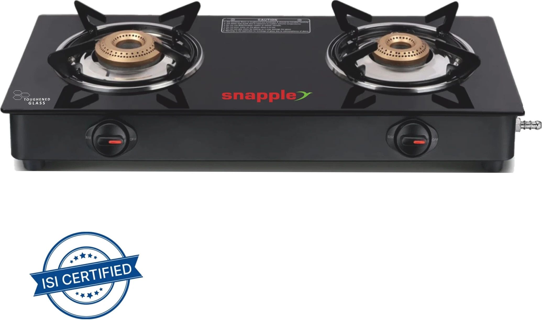 Linear 2 Burner Gas Stove Black Glass Manual Gas Stove-image-19