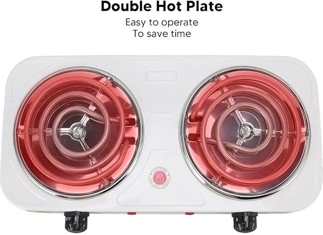 nailorynco Electric 2 Burner Hot Plate 2000W, Cooking Stove with Temperature Control Aluminium Manual Gas Stove-picture-17