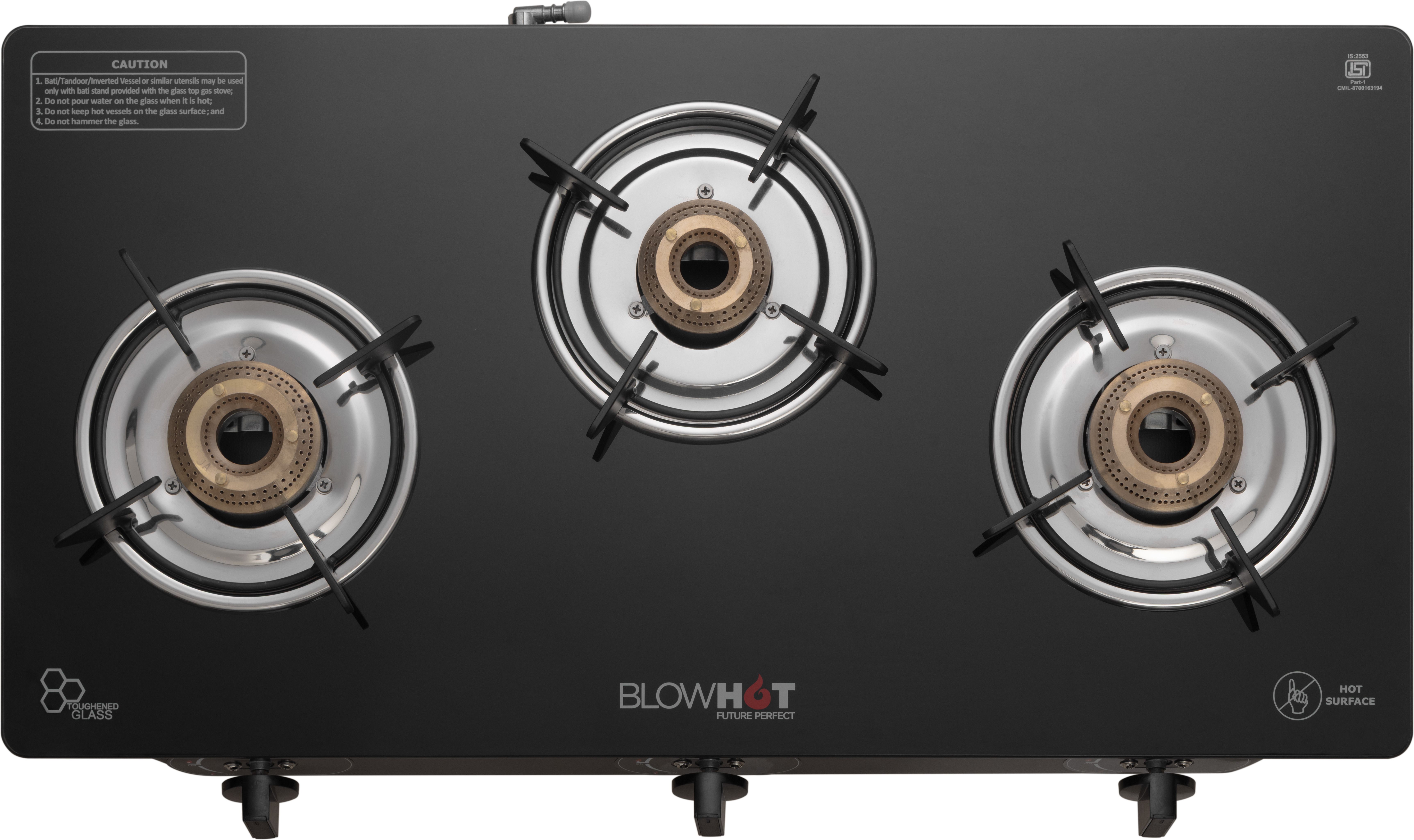 Majesty 3B Piezo Auto Ignition Heavy Brass Tri-Pin Burner Stainless Steel Automatic Gas Stove-image-26