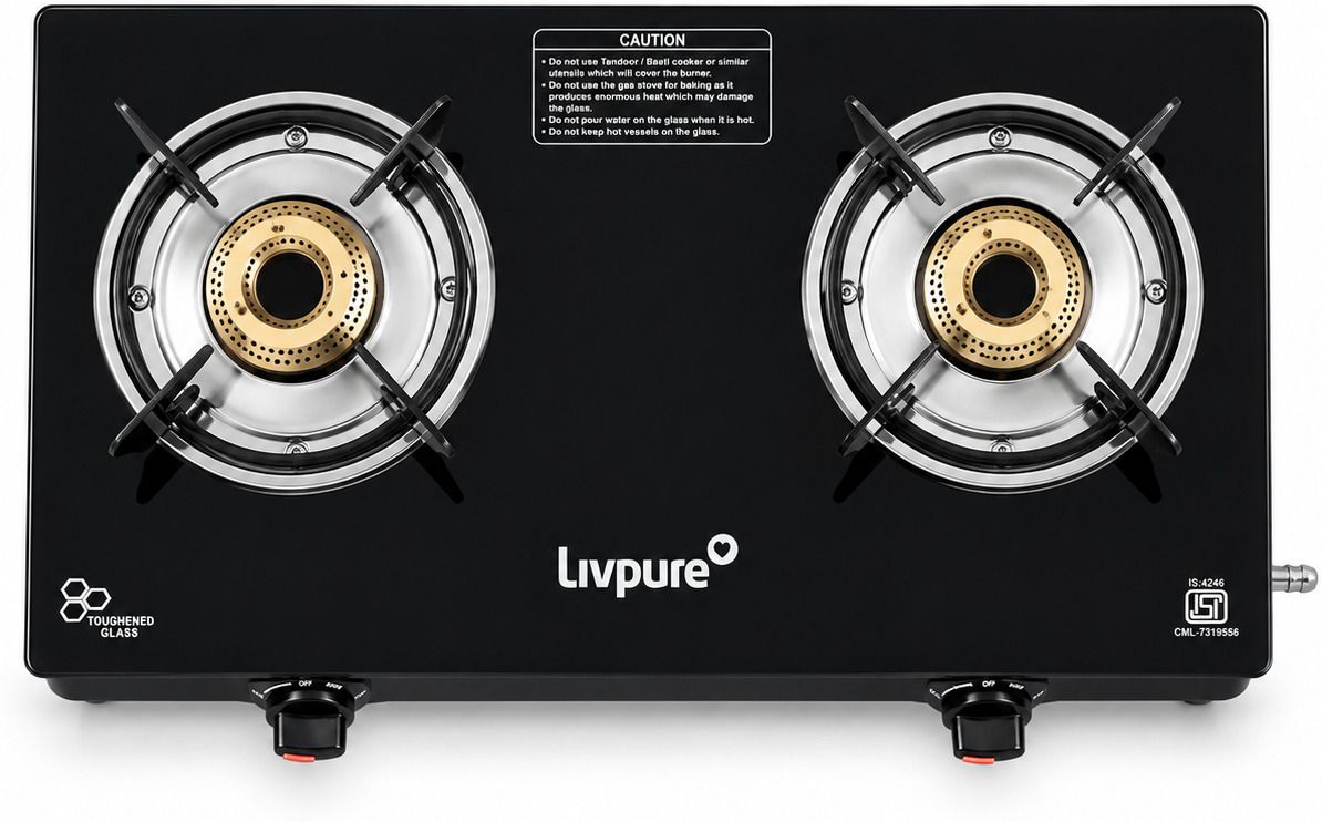 livpure NEBULA-2B Stainless Steel, Glass Manual Gas Stove-picture-31