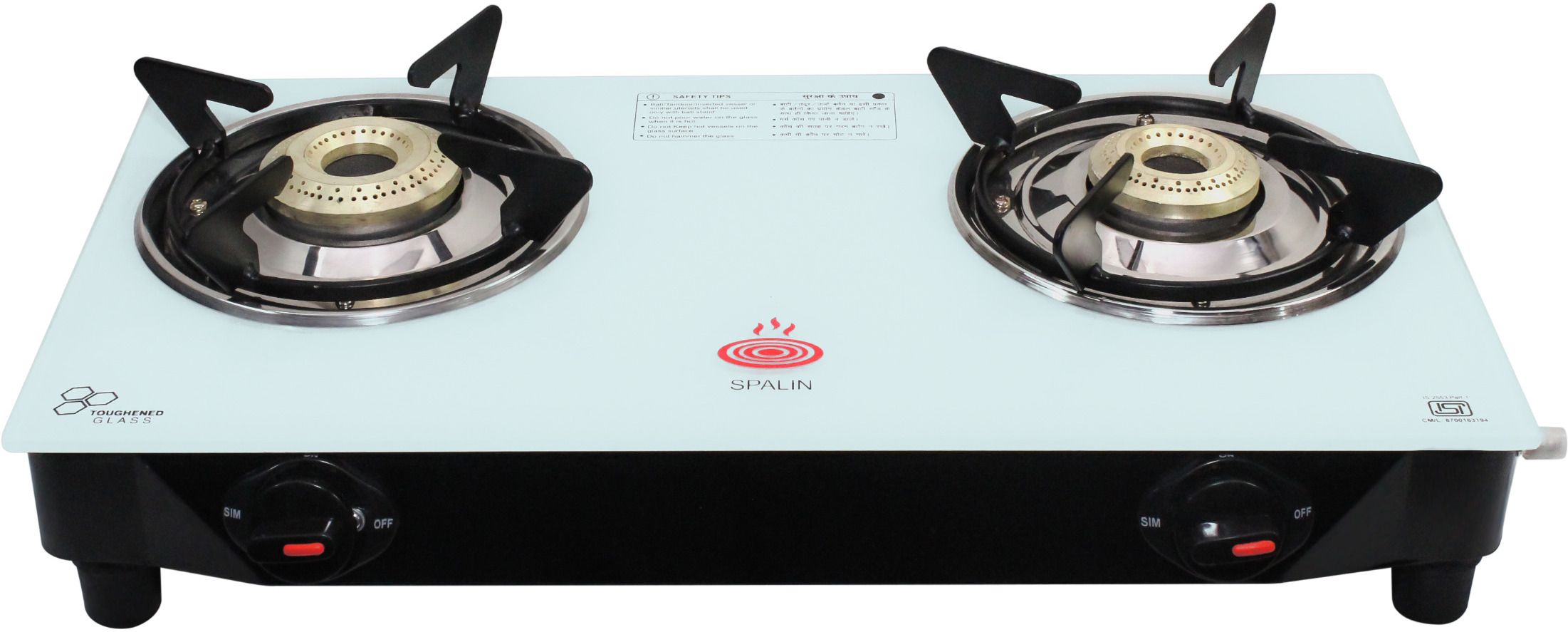 2 Burner Toughened Glass Durable, Stylish Glass Manual Gas Stove WHITE Crystal Manual Gas Stove-image-17
