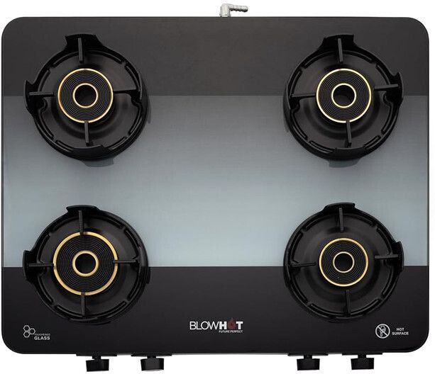 Sapphire 4 Tornado Brass Burners 5-Year Warranty Built-in Glass Design Toughened Glass, Aluminium Manual Gas Stove-image-36