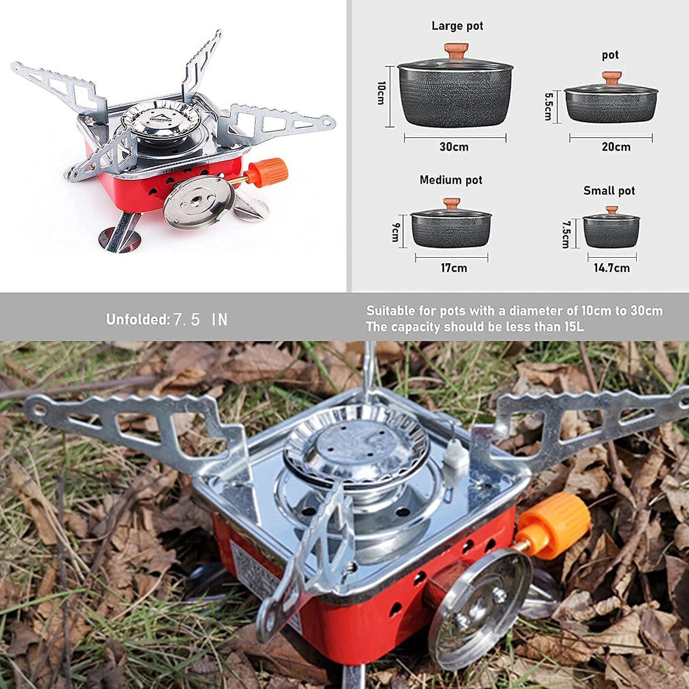enmora Portable Mini Gas Stove/ Burner for Camping AZX31 Stainless Steel Manual Gas Stove-picture-25