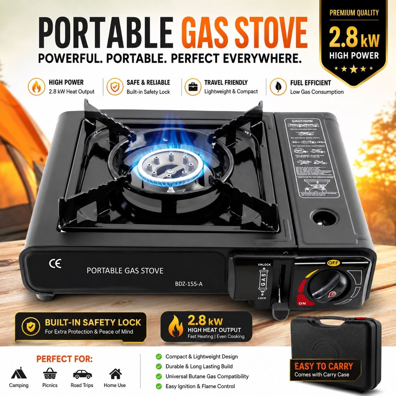 enmora save space without compromising functionality during travel JX1 Aluminium Manual Gas Stove-picture-43