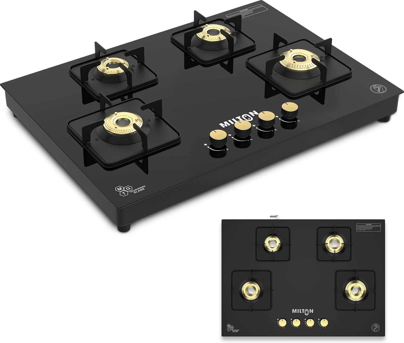 Champion Top 4 Burner Gas Stove | Toughened Glass | Manual Ignition | ISI Marked Glass Manual Gas Stove-image-34