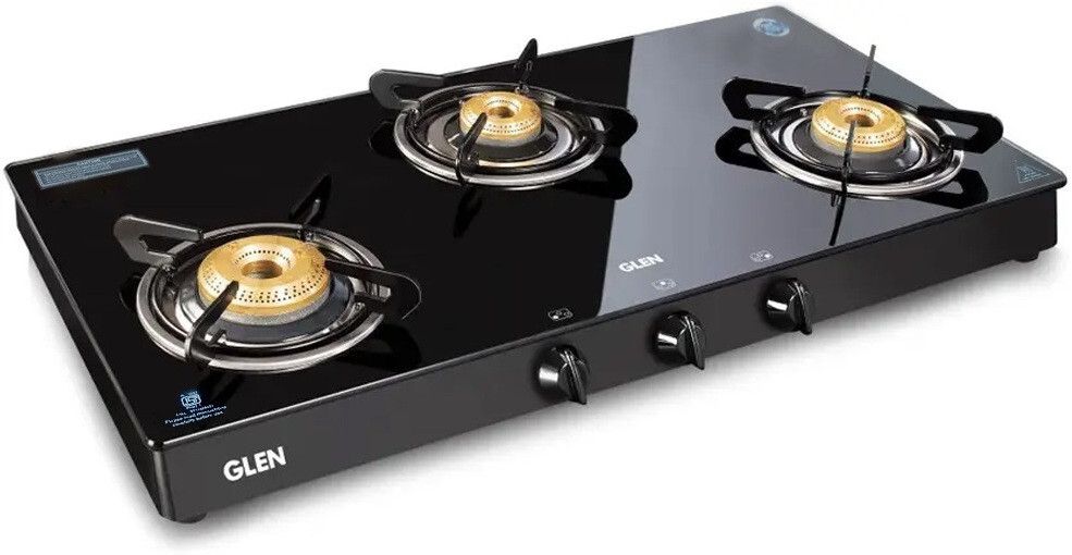 Glass ,Cooktop (1038GTBBBL) With High Flame Brass Burner Glass Manual Gas Stove-image-10