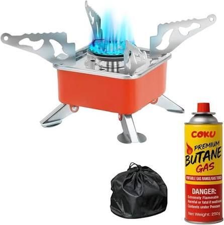 techel Small Foldable Gas Stove for Hiking, Travel, Outdoor Cooking, and Campin Stainless Steel Manual Gas Stove-picture-13