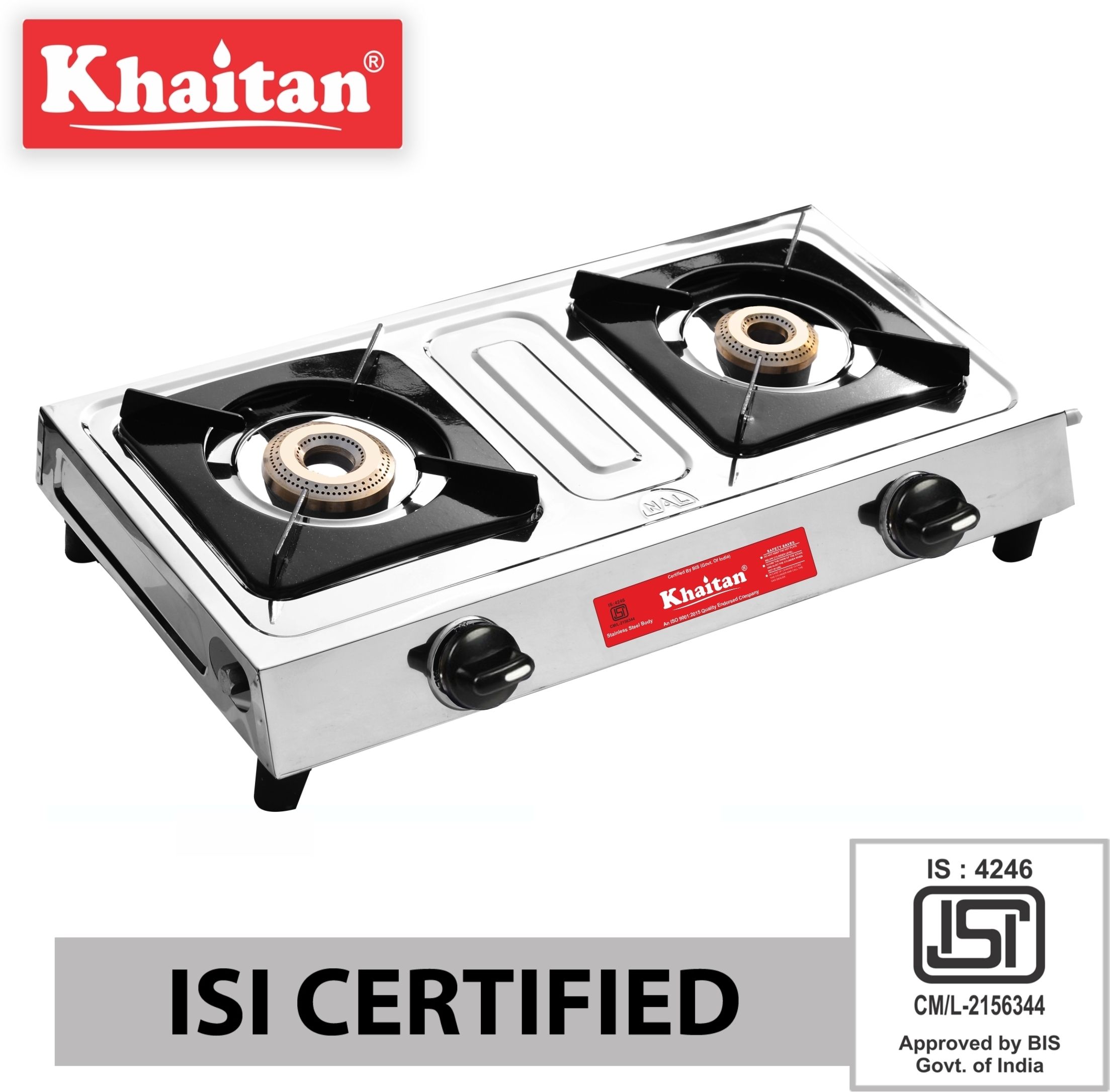 2 Burner Classic Stainless Steel Manual Gas Stove