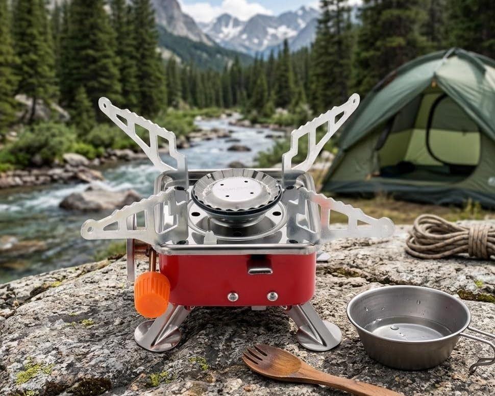Portable Mini Gas Stove/Butane Gas Burner for Camping AZX40 Stainless Steel Manual Gas Stove-image-43