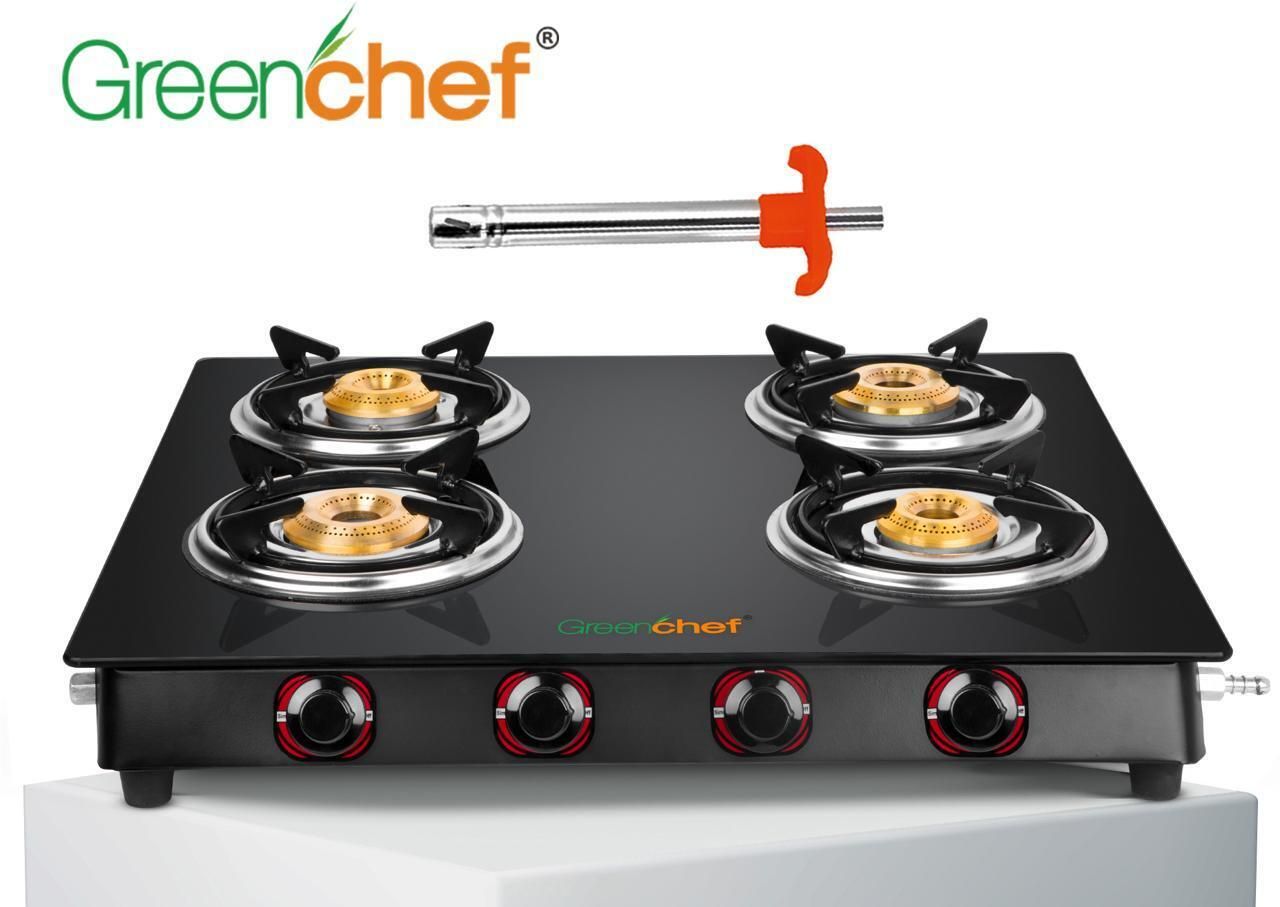 Ebony Glass Manual Gas Stove