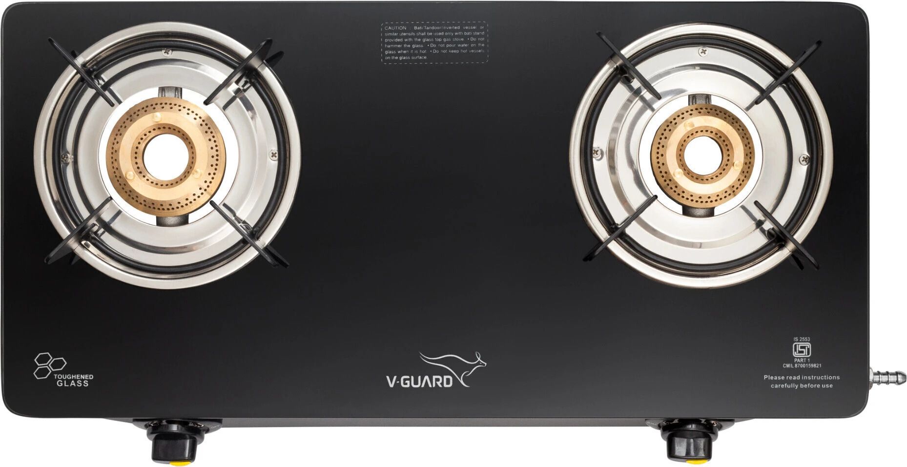 VGD 270 PI 2 Burner LPG Gas Stove Glass Manual Gas Stove-image-0