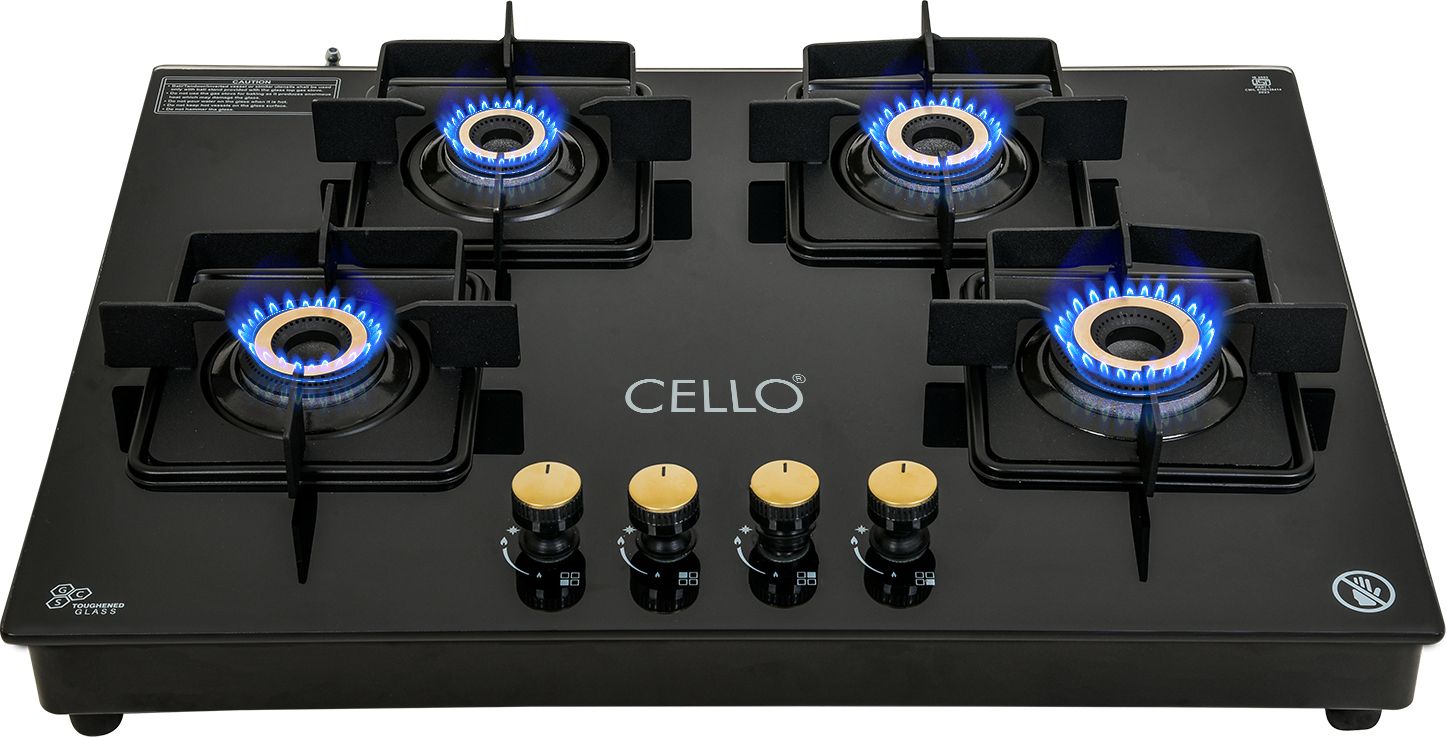 black pearl glass hob top cooktop manual ignition, 1 year warranty glass manual hob