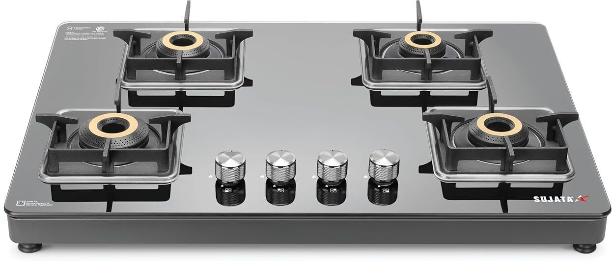 9 years warranty| 5g designed forged brass burner, lpg & png compatible premium glass manual gas stove