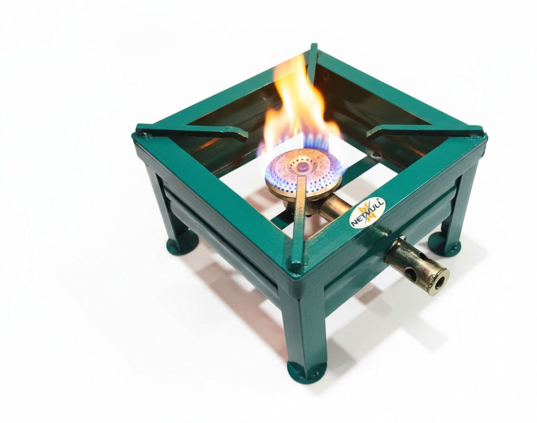 netvull Square Chulha Canteen Bhatti Commercial Gas Stove -Manual Medium-9Lx9Wx6.5H INCH Iron Manual Gas Stove-picture-0