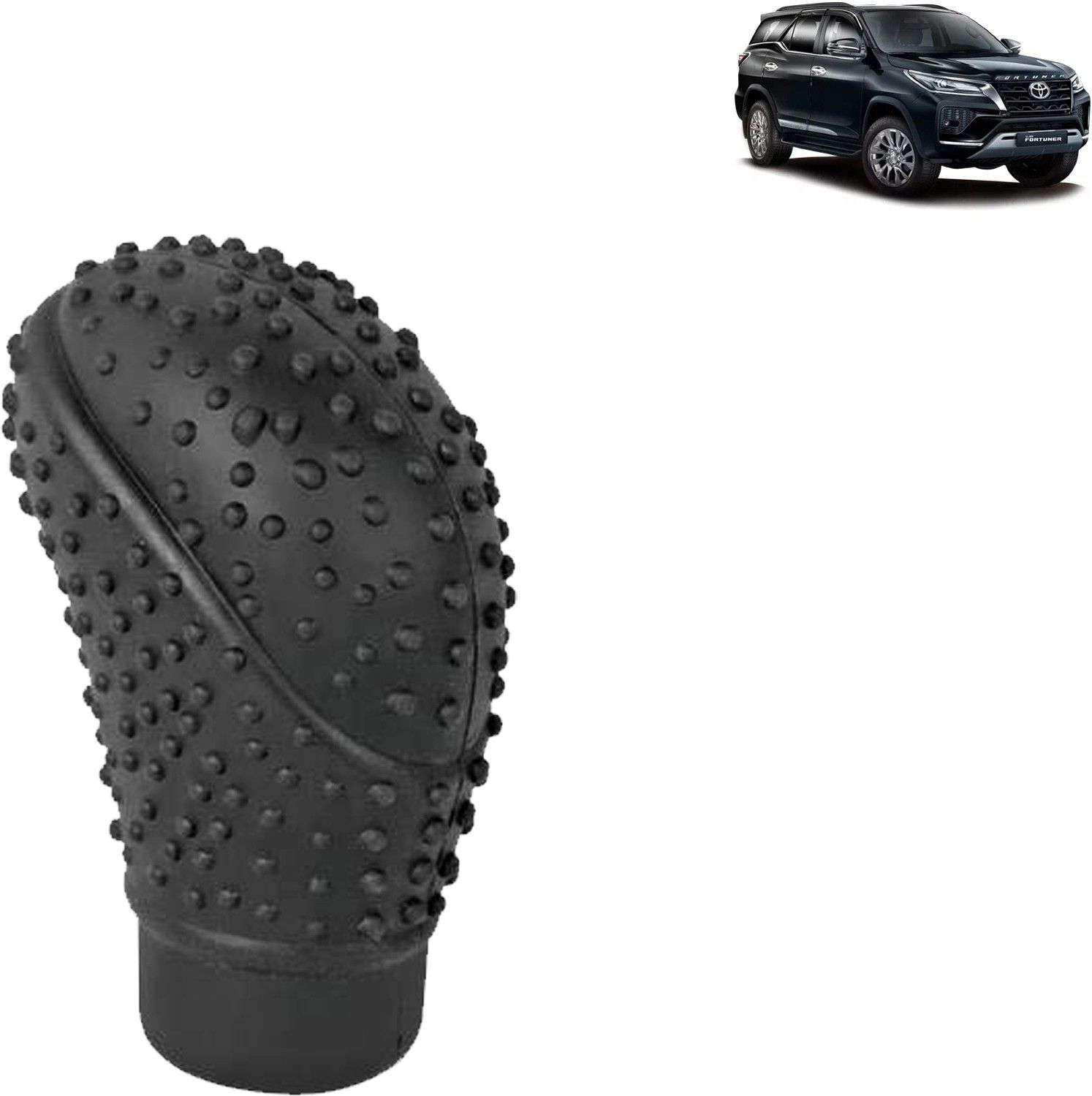 aksmit Anti-Scratch Soft Car Auto Silicone Nonslip Gear Shift Knob Protector Cover (Black) For Fortuner Gear Shift Collar-picture-19