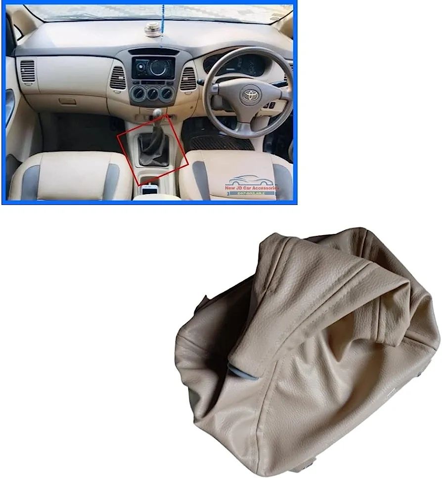 Innova 1st Gen Automotive Parts, PU Leather Gear Shift Lever Cover Boot Gear Shift Collar-image-14