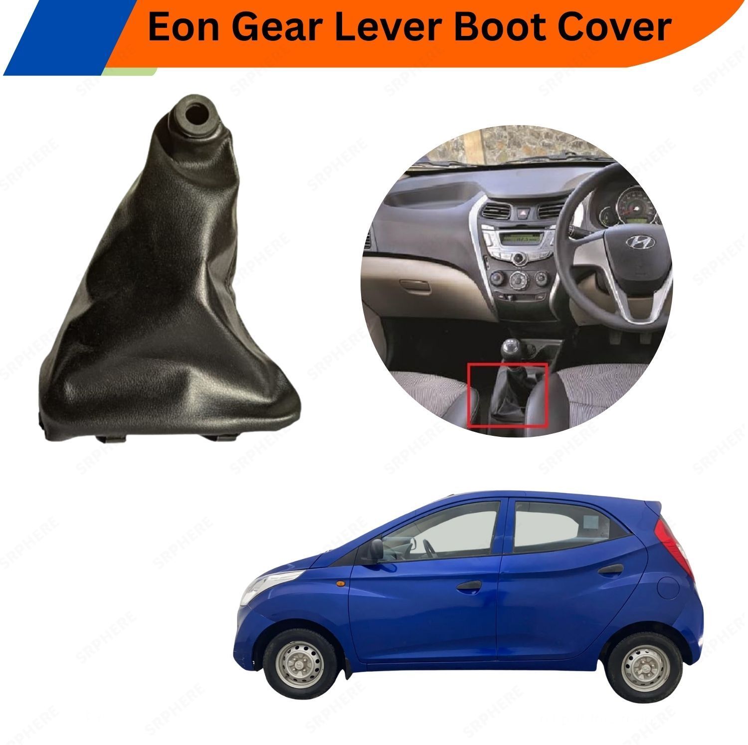 srphere A7 Gear Shift Lever Cover Boot for Eon Black Colour Gear Shift Collar-picture-12