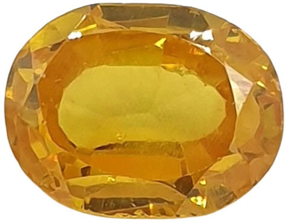 Sahiba Gems Yellow Cut Synthetic Sapphire Gemstone