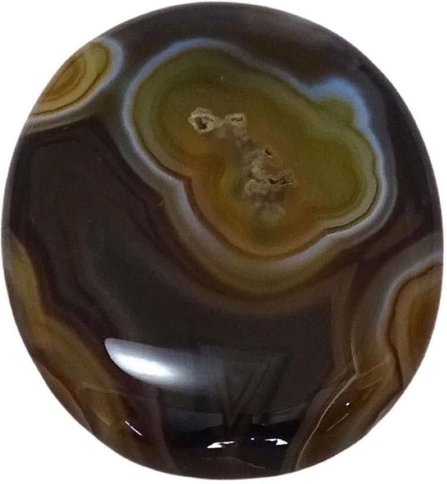 Sahiba Gems Black, Grey Cut Natural Agate Gemstone-picture-29
