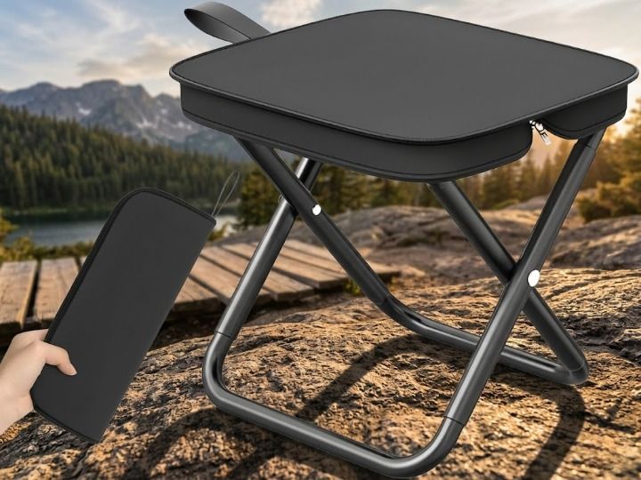 Compact Foldable Stool Chair for Camping Travel Picnic Lightweight Design Chair-image-39