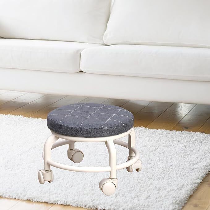 shiv sales Rolling Stool with Wheels Padded Seat Portable Swivel Chair for Home Use Chair-picture-29