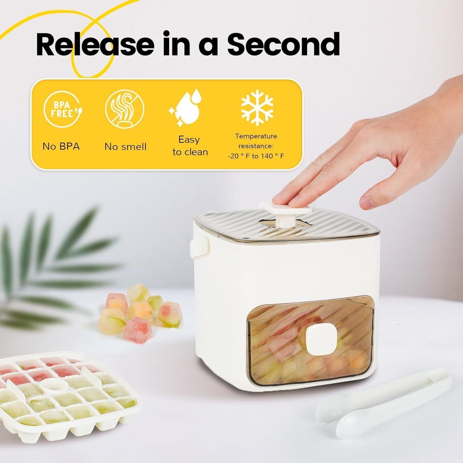 Double Layer Ice Box with Lid & Handle | Ice Cube Tray | Large Ice Maker Ice Box-image-18