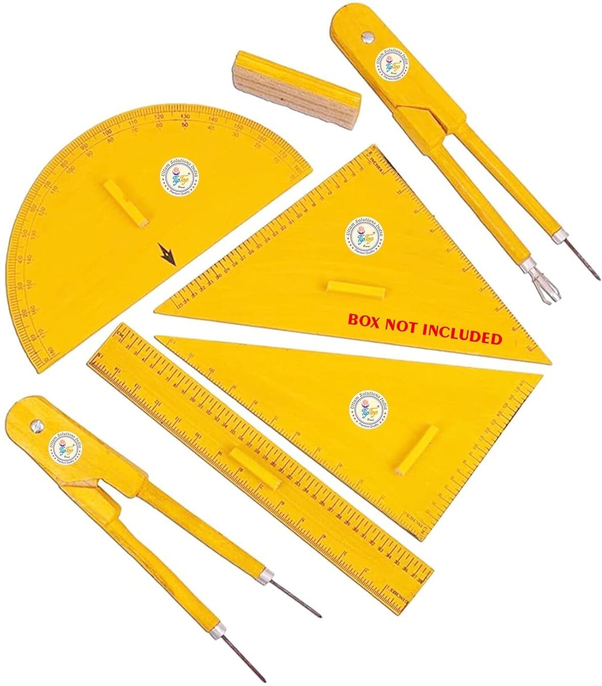 Wooden Teacher Geometry Set for Blackboard & Whiteboard (Yellow) Geometry Box-image-32