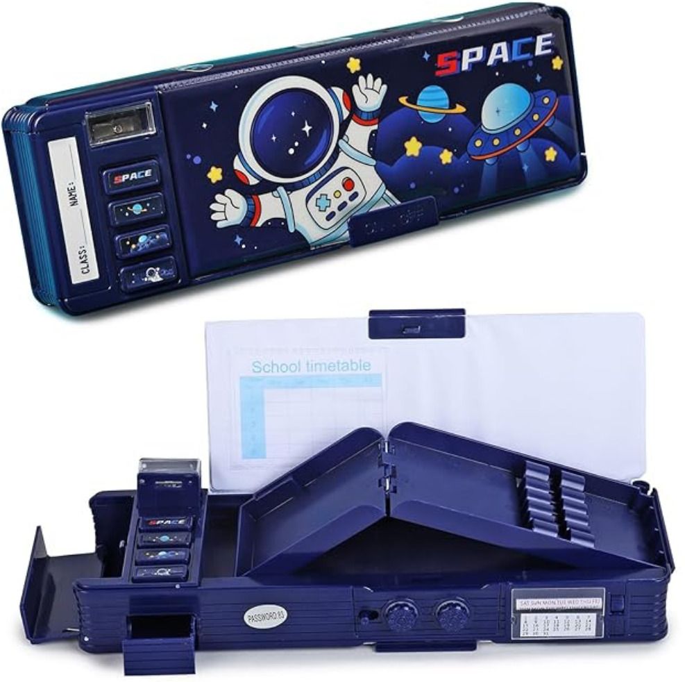 Multi-Functional Pencil Box with Double Password Lock for Boys & Girls Geometry Box-image-21