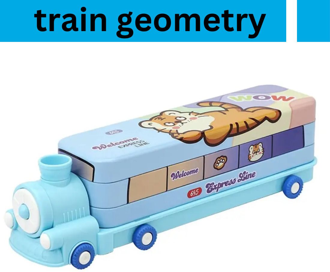 Train Geometry Box for Boys and Girls/Car Pencil Box Set Geometry Box