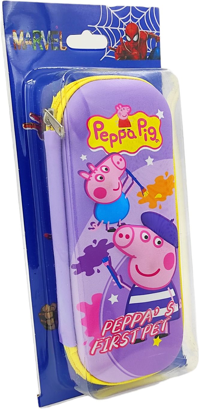 poksi Peppa Pig EVA pencil Pouch with Inside zipper and Pencil Holder | stationery Organizer for School Kids Art EVA Pencil Box-picture-31