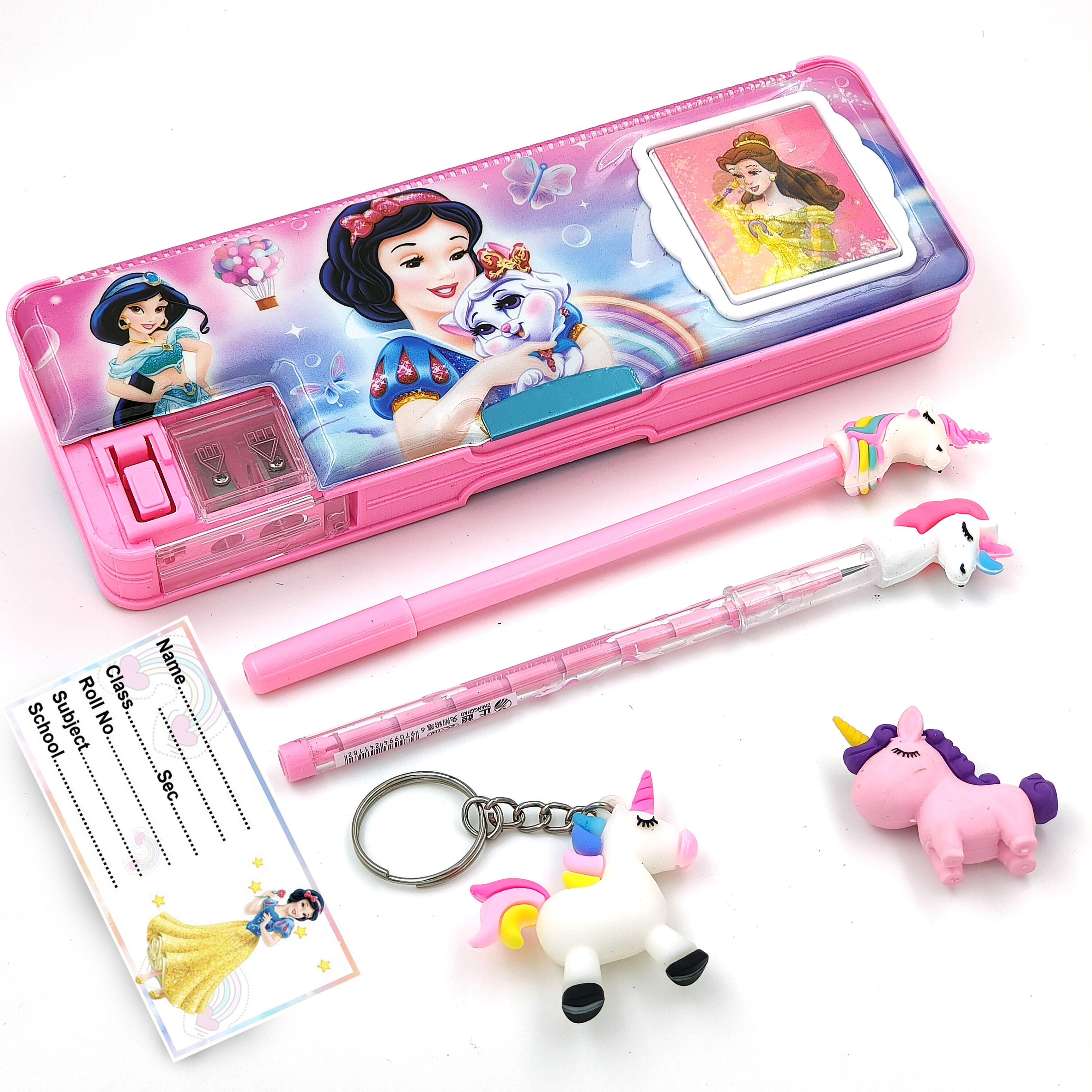 Disney Princess Art Pencil Box with Combo set Geometry Box