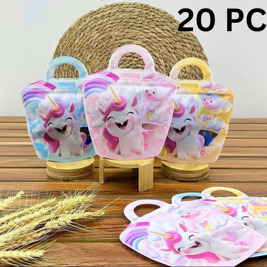 20-Pc Unicorn Print Handbag Pouches Multipurporse Navratri Kanjak Pujan Gift 1 Art Plastic Pencil Boxes-image-35