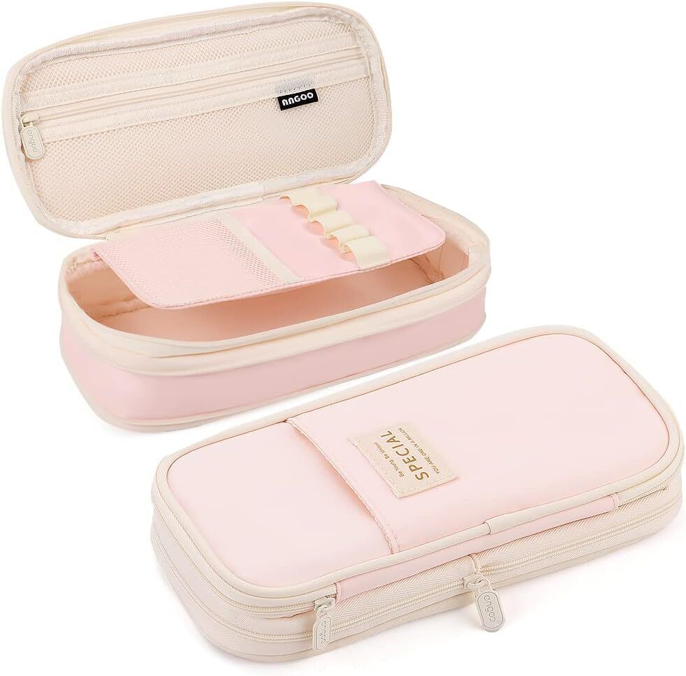 Large Capacity Stationery Organizer Pencil Case with Large Storage plain Art Polyester Pencil Box-image-45