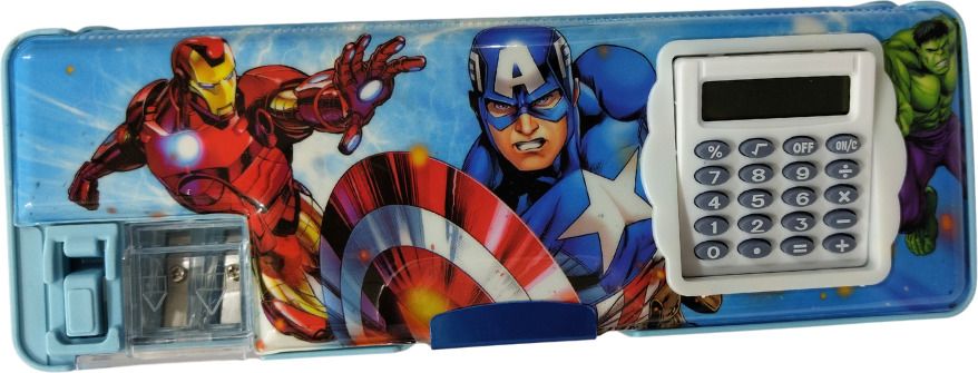 AVENGER THEME CALCULATOR GEOMETRY BOX WITH SPACE MAN ERASER FOR KIDS Geometry Box-image-46