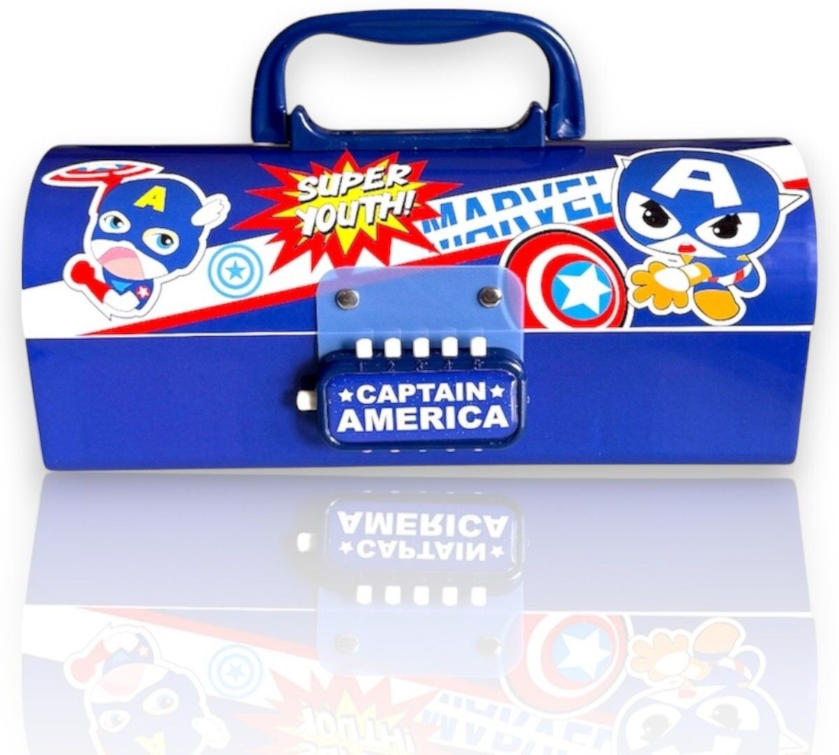 Captain America Password Pencil Box for Girls and Boy Pencil Storage Compass Box Geometry Box-image-8