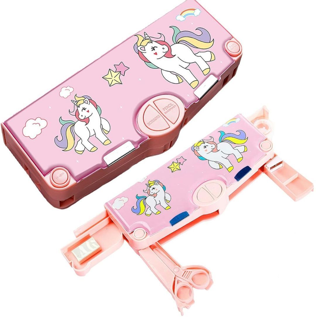for Girls Multifunctional Unicorn Pencil for Kids Birthday Gift Geometry Box