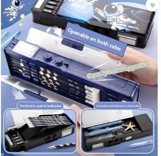 Space Astronaut Theme Space Astronaut Theme Art Plastic Pencil Box Geometry Box-image-16