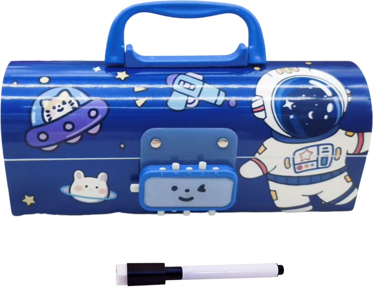 Password Pencil Box Double Layer Stationery BOX Organizer Geometry Box